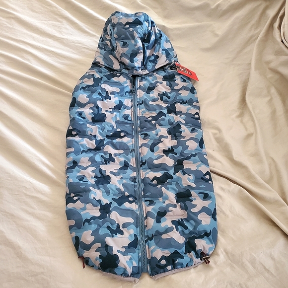 Reddy Dog Puffer Vest/Jacket/ Removable Hood Gray Blue Camo Size XXXL
